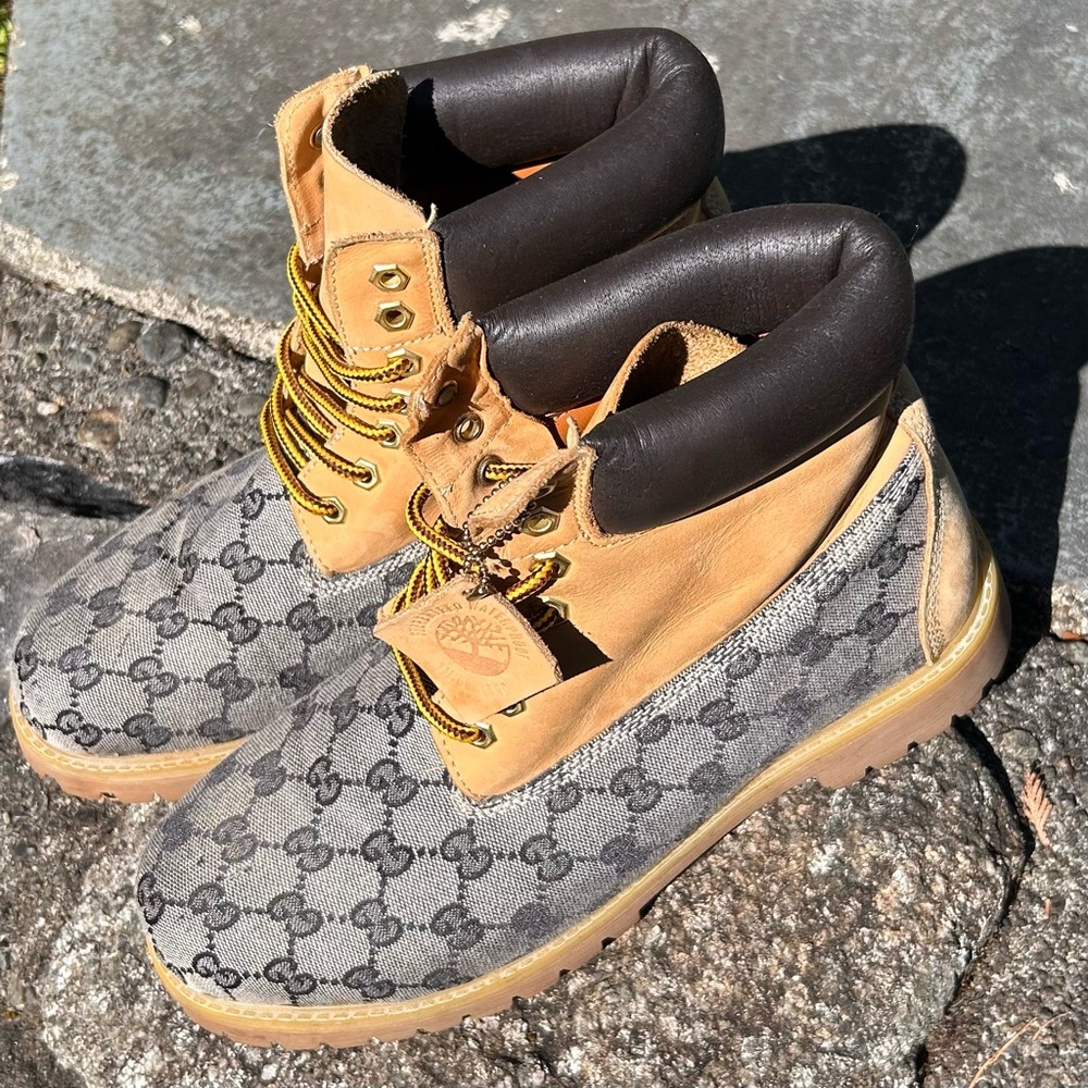 Timberland Boots with Tan and Black Accents